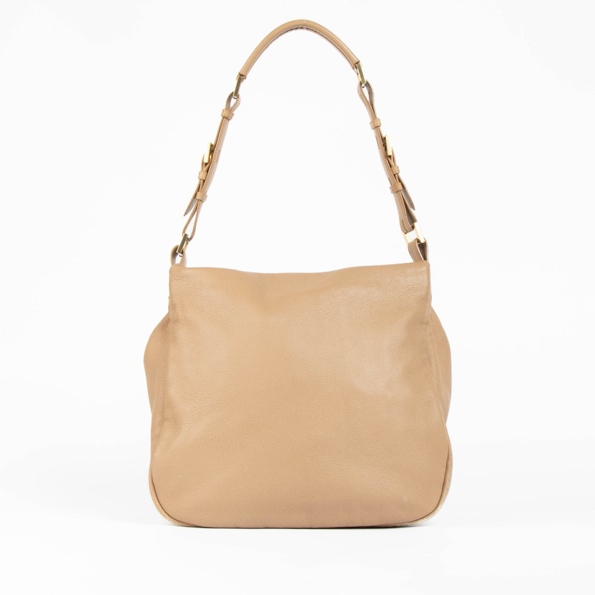 Authentic pre-loved Delvaux Beige Lambskin Leon Shoulder Bag on Labellov.com