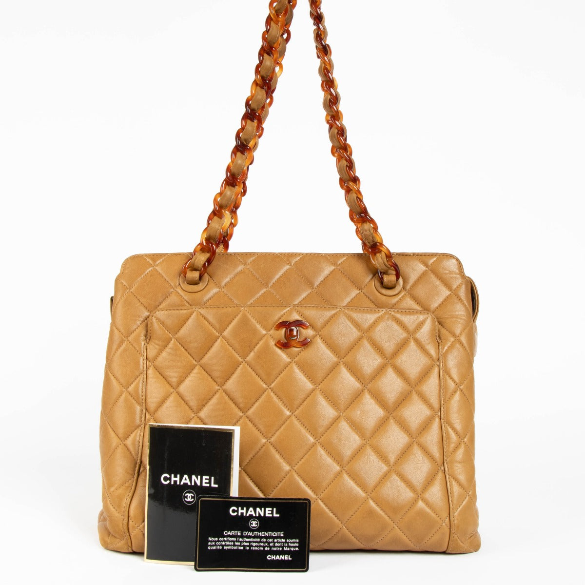 Shop this 100% authentic Chanel Beige Tote Shoulder Bag at Labellov.com