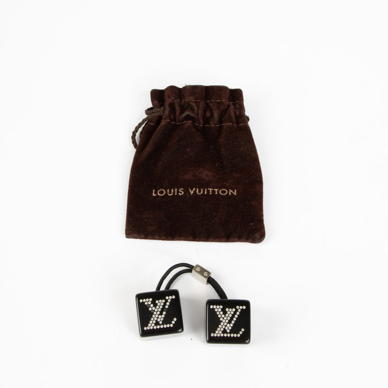 Authentic pre-loved Louis Vuitton Black Resin Crystal Hair Cubes on Labellov.com