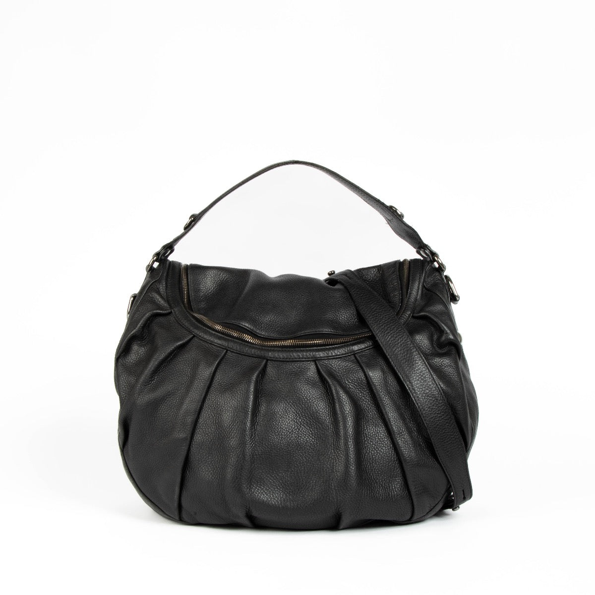 Authentic pre-loved Gucci Black Leather Hobo Icon Bit Shoulder Bag on Labellov.com