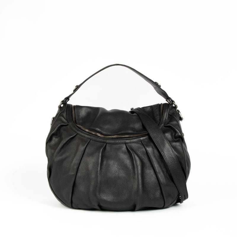 Authentic pre-loved Gucci Black Leather Hobo Icon Bit Shoulder Bag on Labellov.com