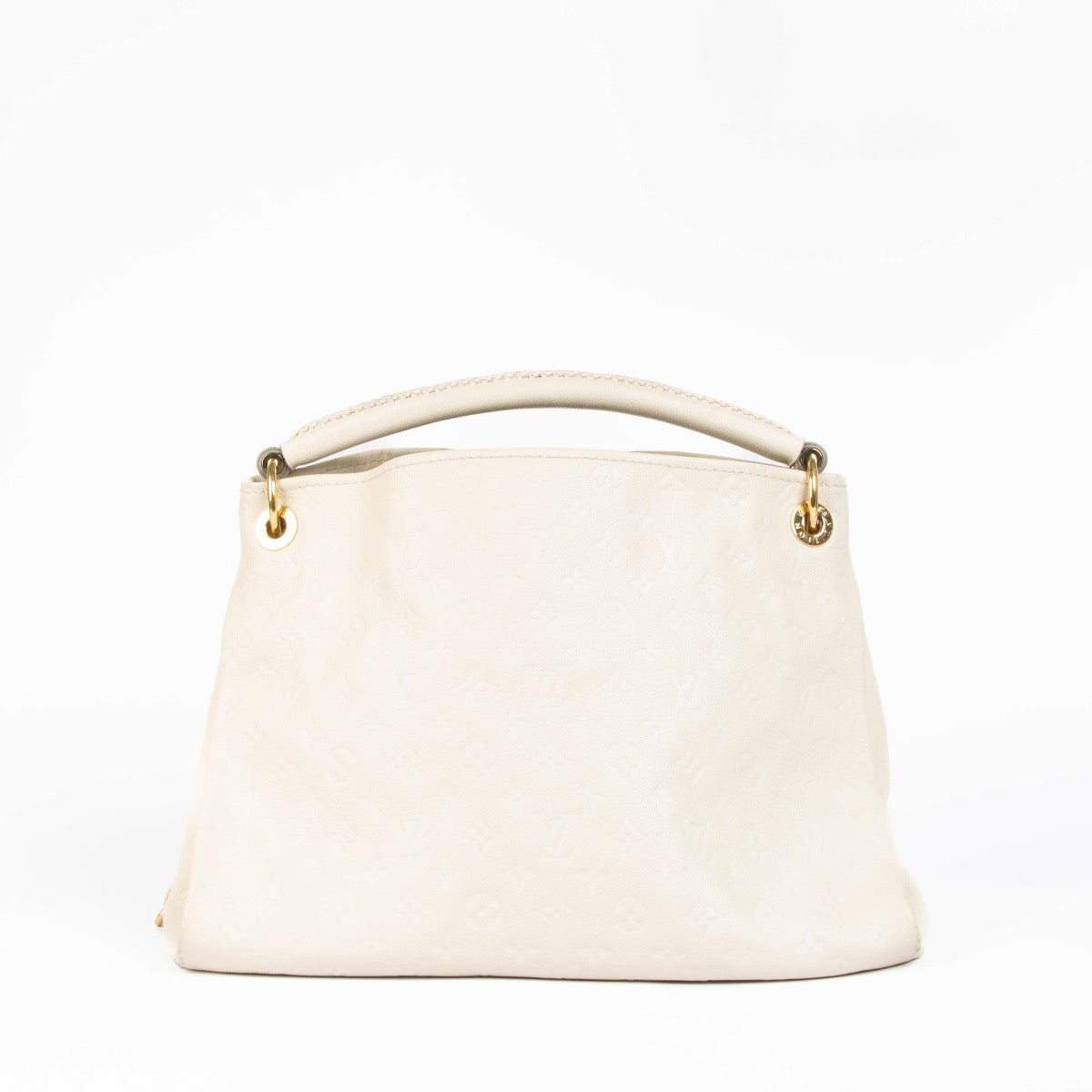 Authentic pre-loved Louis Vuitton White Monogram Empreinte Artsy MM Shoulder Bag on Labellov.com