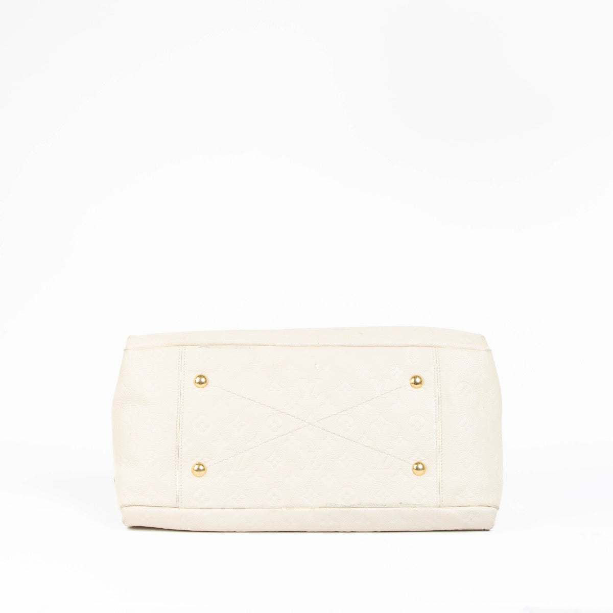 Authentic pre-loved Louis Vuitton White Monogram Empreinte Artsy MM Shoulder Bag on Labellov.com