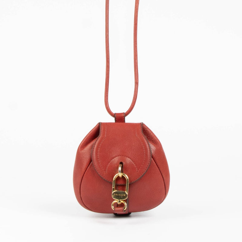 Authentic pre-loved Delvaux Red Leather Cerceau Mini Bag on Labellov.com