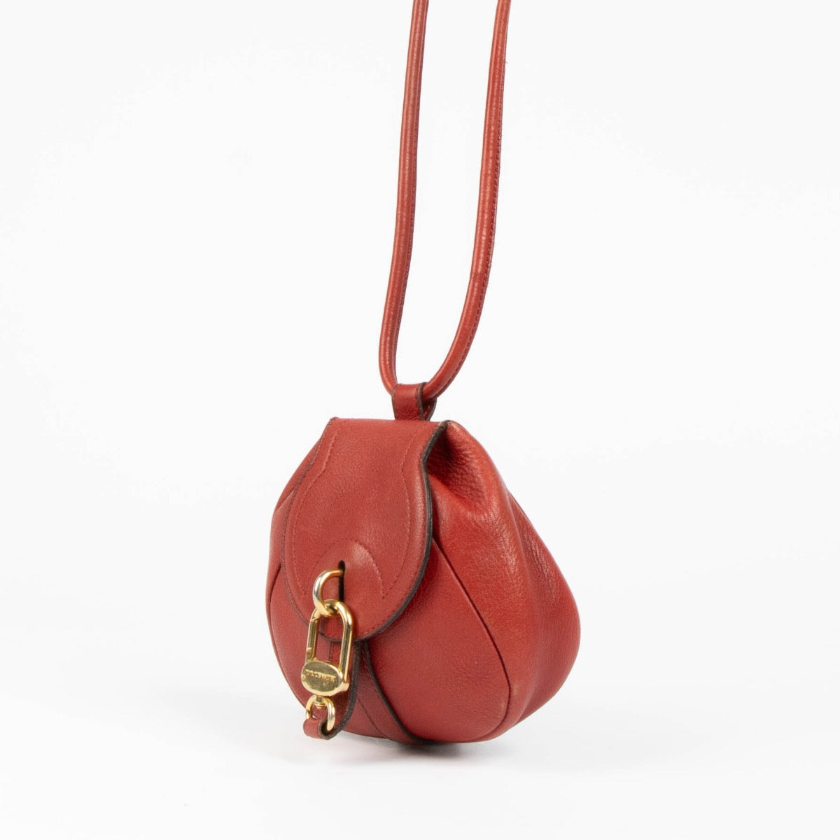 Authentic pre-loved Delvaux Red Leather Cerceau Mini Bag on Labellov.com
