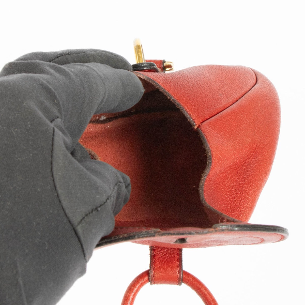 Authentic pre-loved Delvaux Red Leather Cerceau Mini Bag on Labellov.com