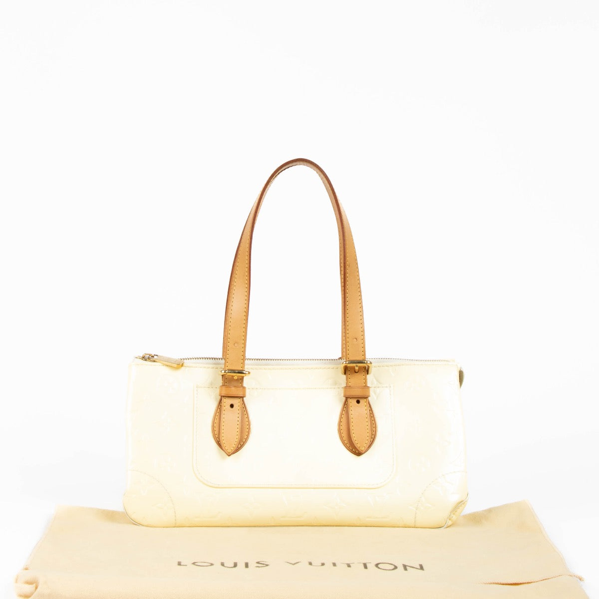 Authentic pre-loved Louis Vuitton Perle Rosewood Avenue Vernis Top Handle Bag on Labellov.com