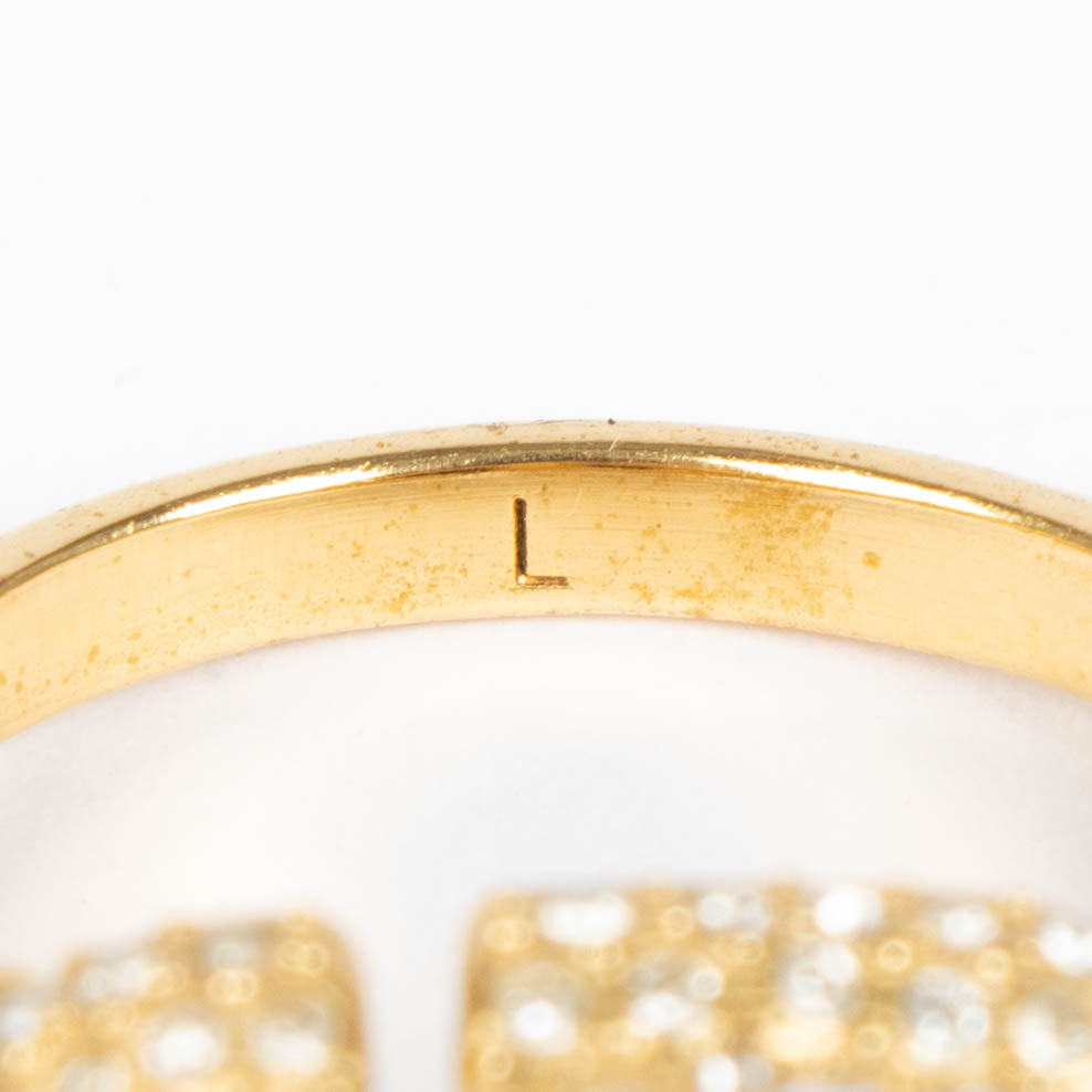 Christian Dior Gold CD Navy Crystal Ring - Size 54 on Labellov.com