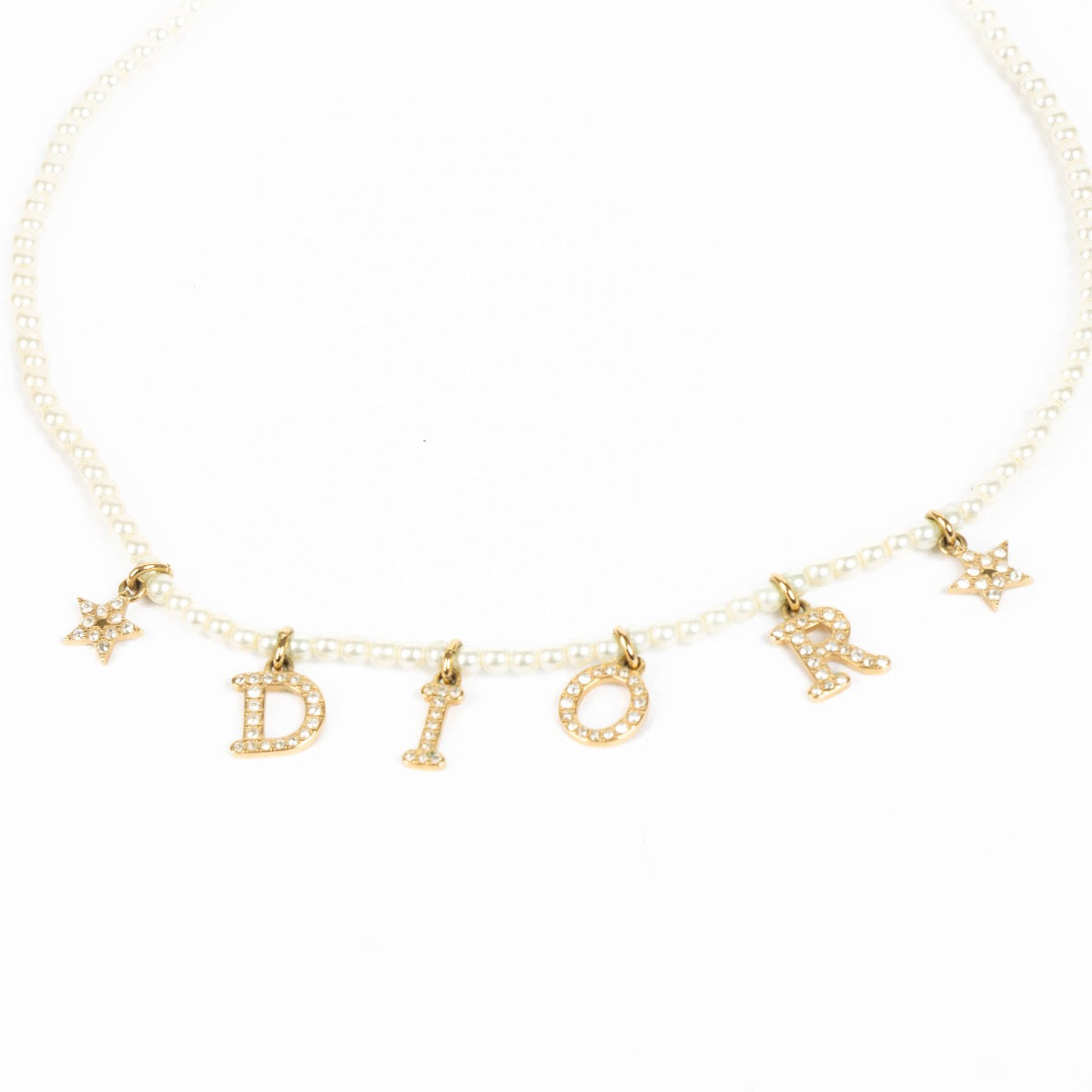 Authentic pre-loved Christian Dior Pearl Crystal Necklace on Labellov.com