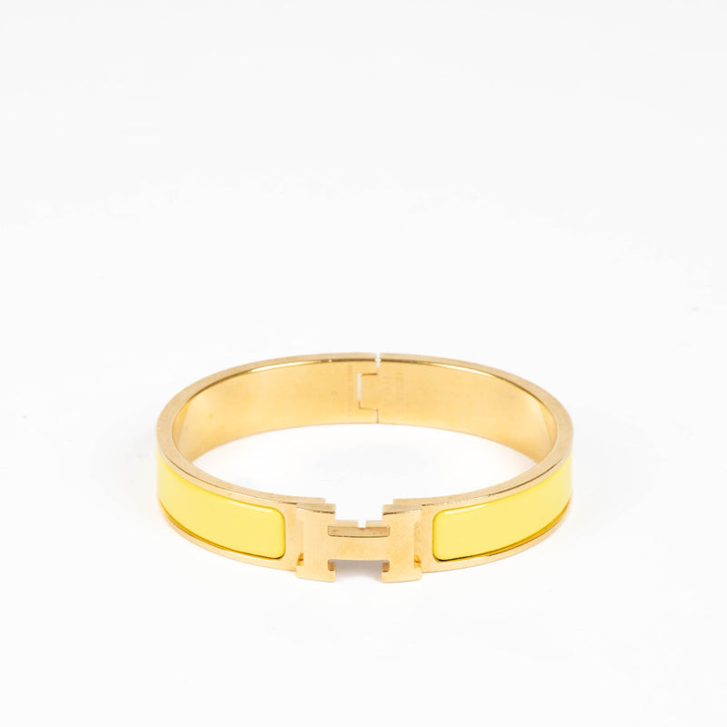 Authentic pre-loved Hermès Yellow Tennis Clic H Bracelet - Size GM on Labellov.com