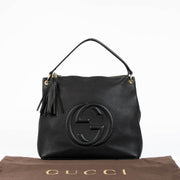 Authentic pre-loved Gucci Black Leather Soho Shoulder Bag on Labellov.com