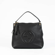 Authentic pre-loved Gucci Black Leather Soho Shoulder Bag on Labellov.com