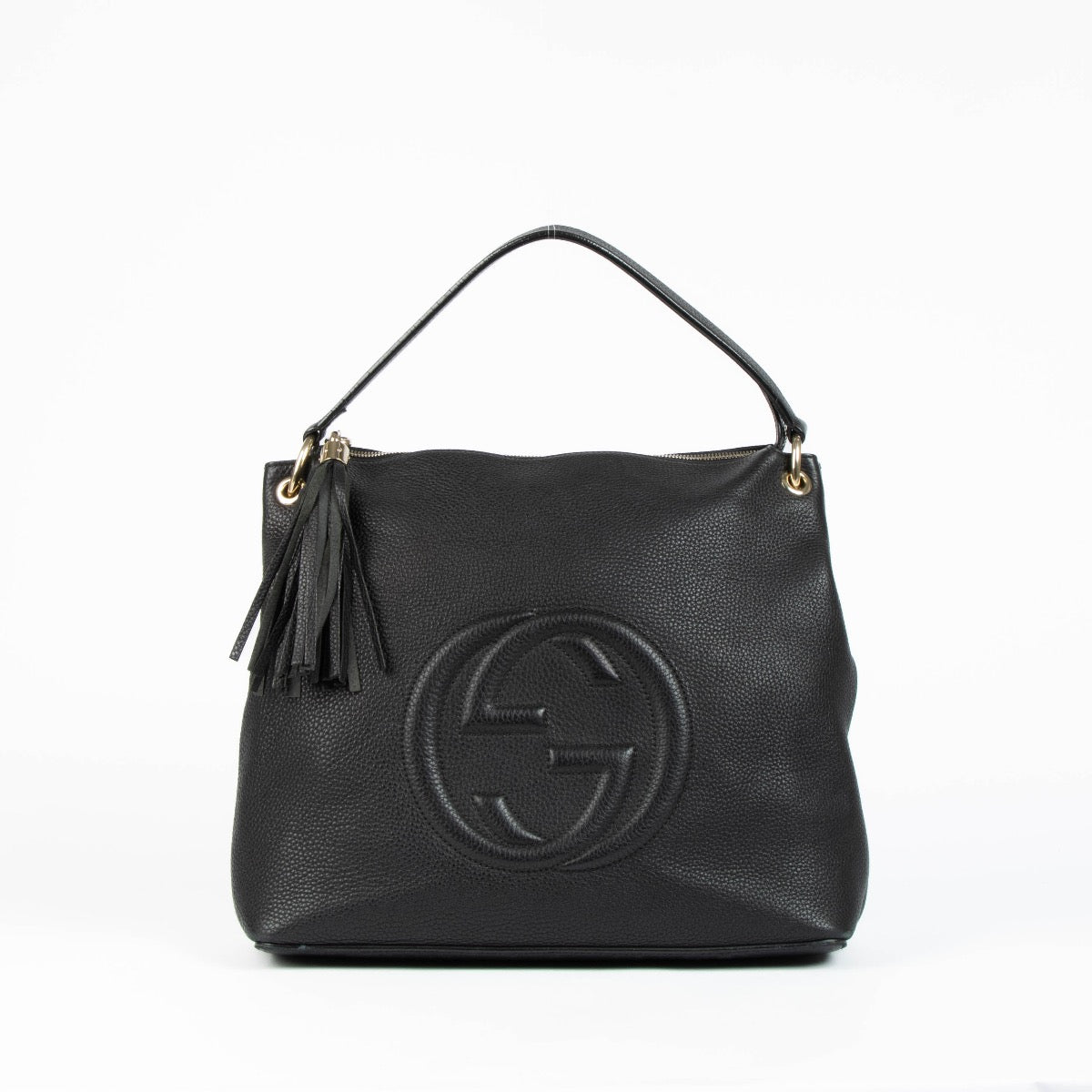 Authentic pre-loved Gucci Black Leather Soho Shoulder Bag on Labellov.com