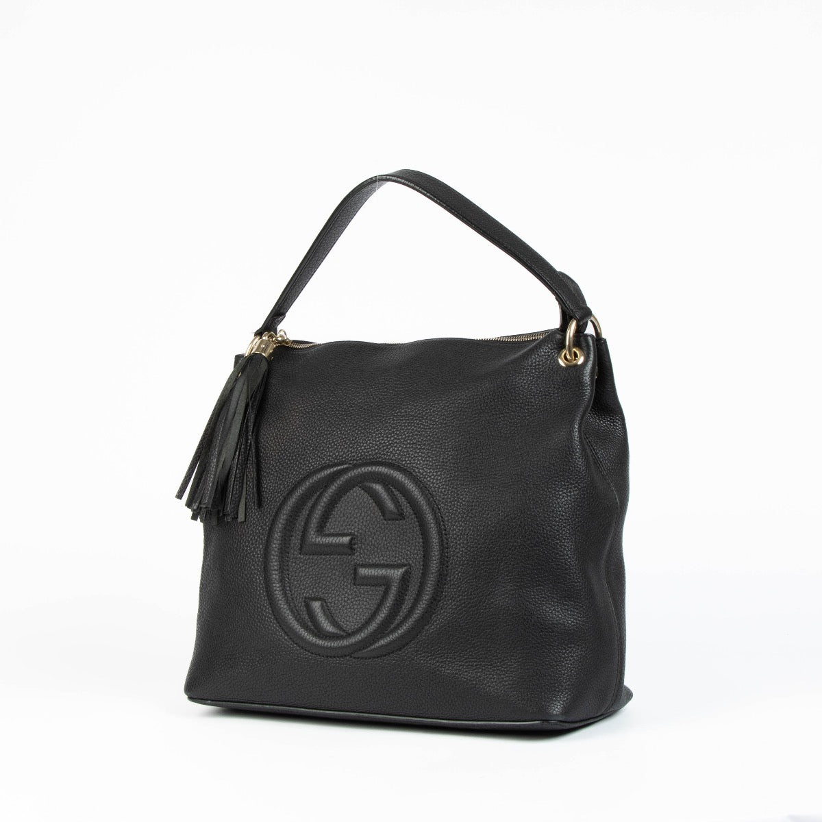 Authentic pre-loved Gucci Black Leather Soho Shoulder Bag on Labellov.com