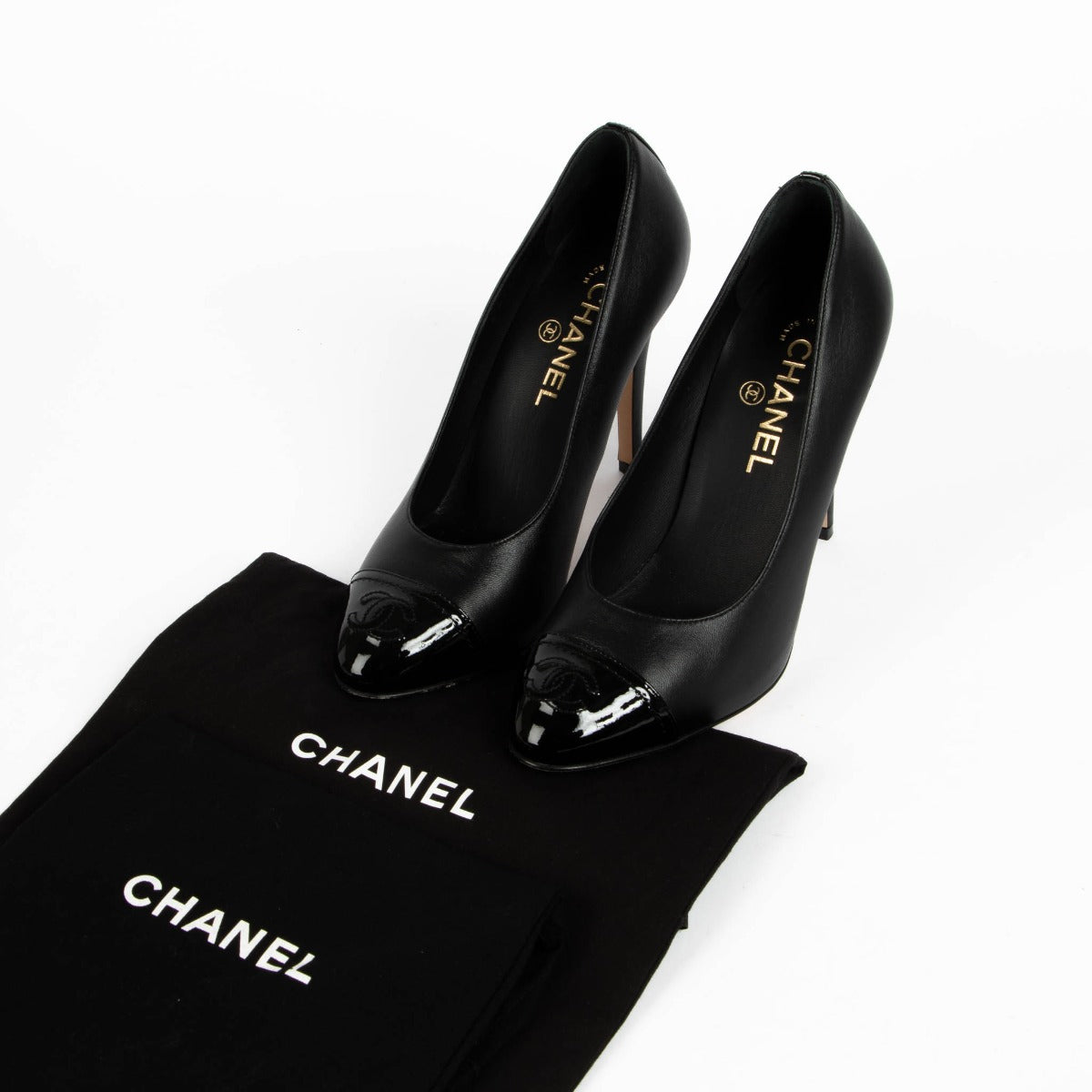Authentic pre-loved Chanel Black Heels - Size 37.5 on Labellov.com