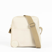 Shop this authentic Delvaux Cream Leather Crossbody Bag With Textile Strap pre-loved on Labellov. com