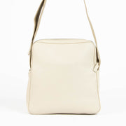 Shop this authentic Delvaux Cream Leather Crossbody Bag With Textile Strap pre-loved on Labellov. com