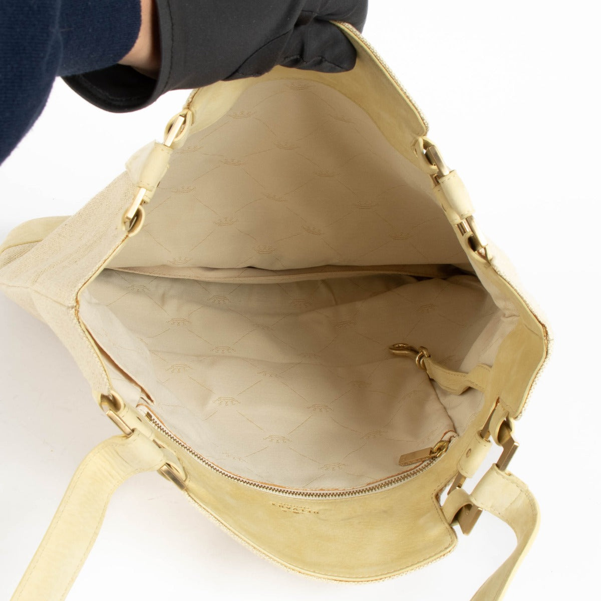 Shop this 100% authentic Delvaux Beige Toile Charleston Le Paul PM Tote Bag at Labellov.com