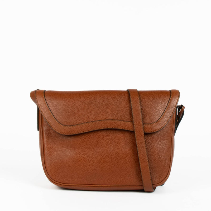 Shop this authentic Delvaux Tan Crossbody Flap Bag pre-loved on Labellov.com