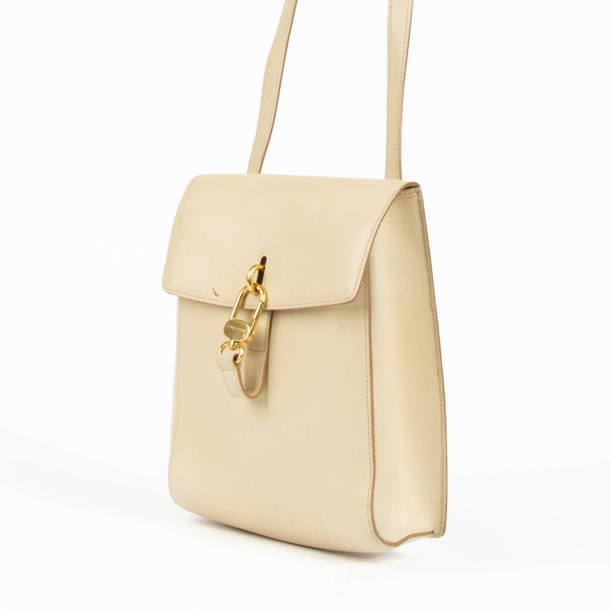 Shop this authentic Delvaux Beige Rubis Crossbody Bag pre-loved on Labellov.com