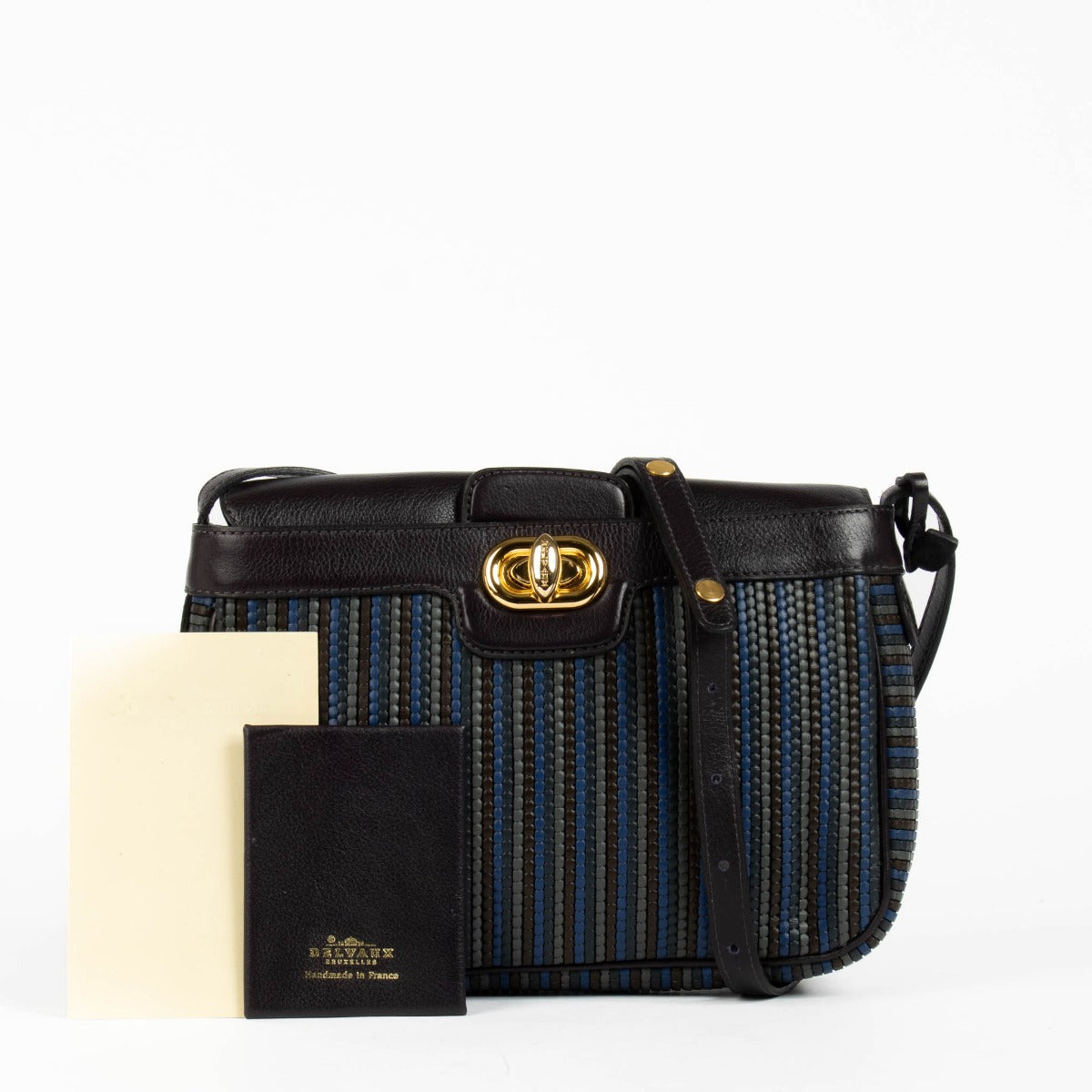 Shop this 100% authentic Delvaux Multicolor Blue Toile De Cuir Bag at Labellov.com