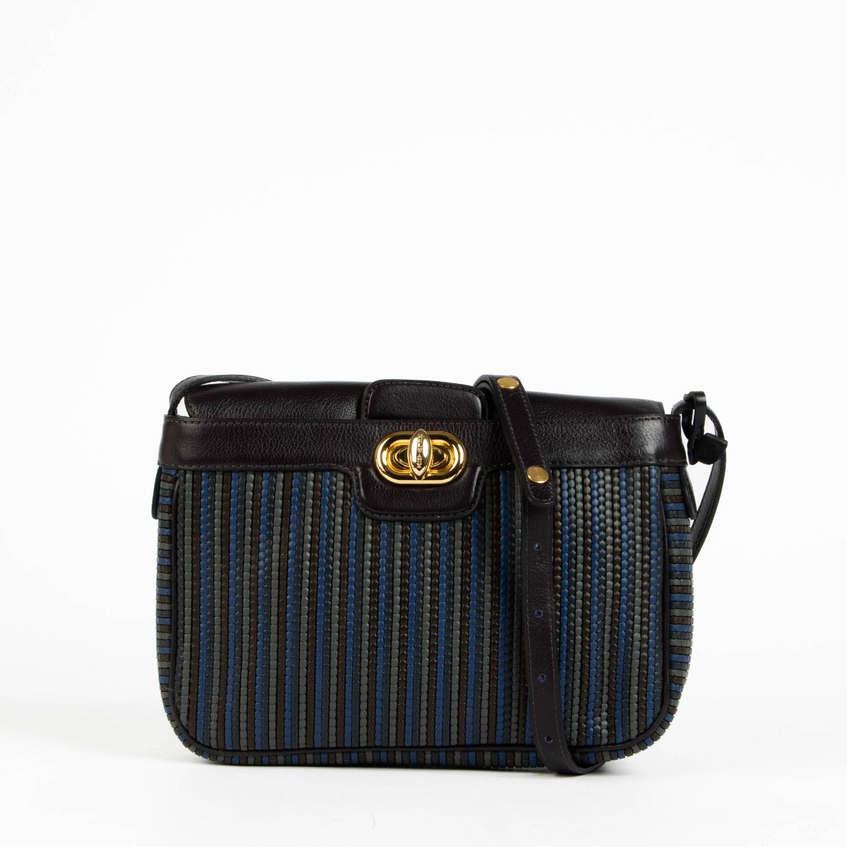 Shop this 100% authentic Delvaux Multicolor Blue Toile De Cuir Bag at Labellov.com