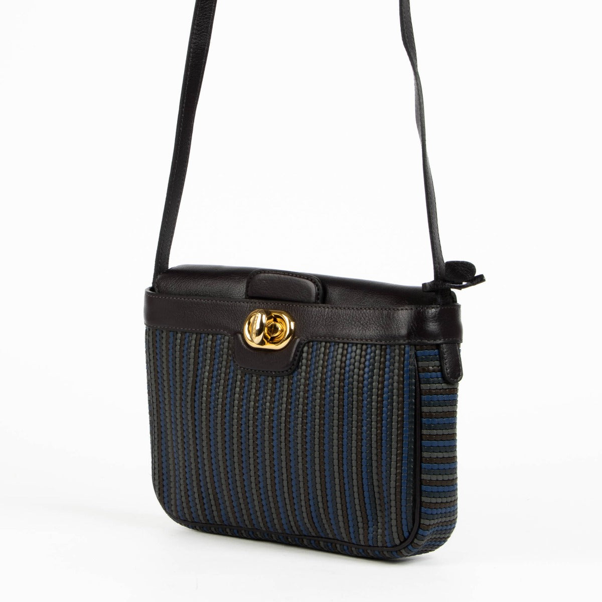 Shop this 100% authentic Delvaux Multicolor Blue Toile De Cuir Bag at Labellov.com