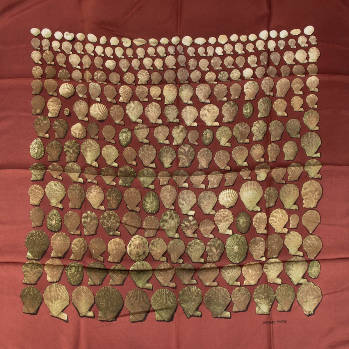 Hermès Carré de Soie 90 Coquilles Bordeaux