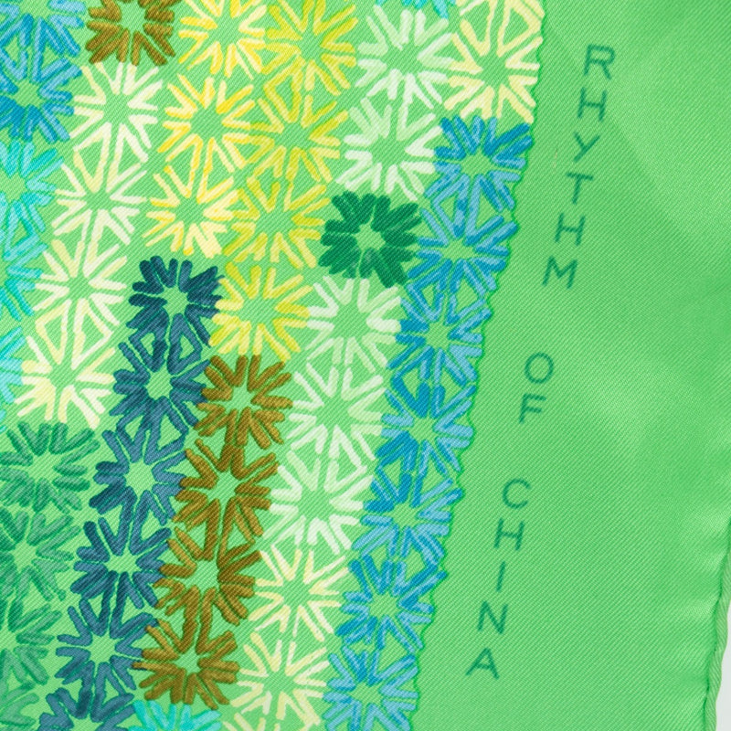 Hermès Carre de Soie 90 The Rhytm of China Green