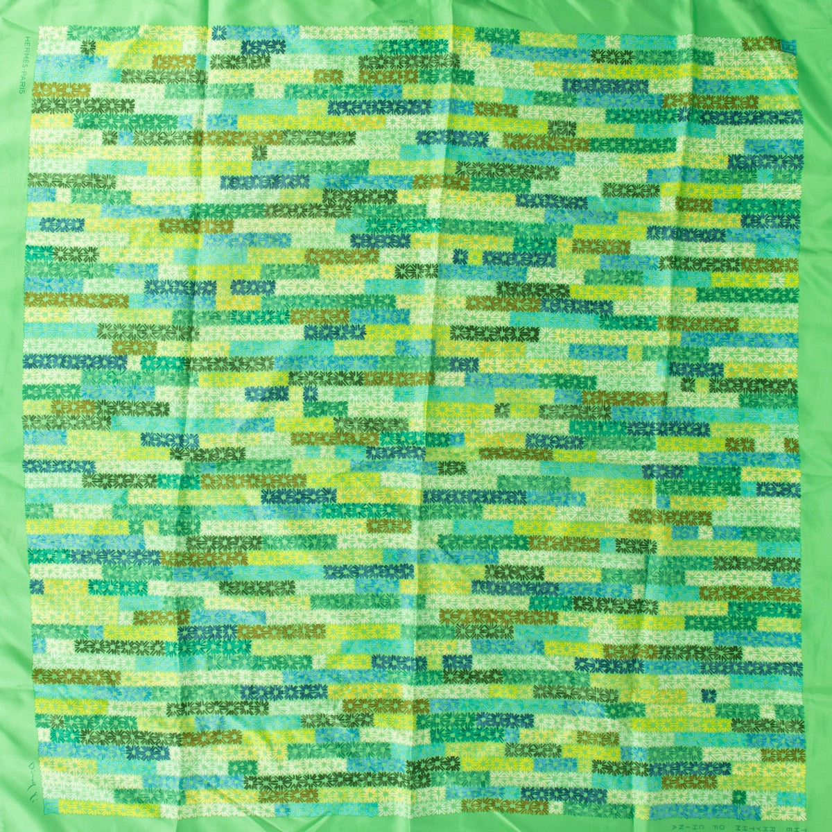Hermès Carre de Soie 90 The Rhytm of China Green