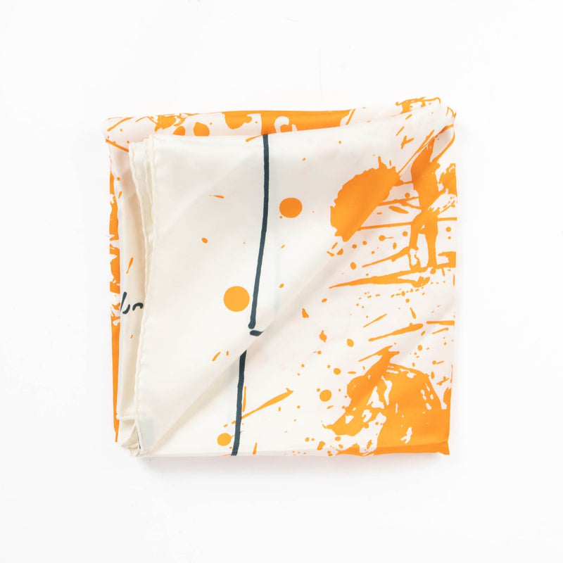 Hermès Blanc Orange Carré de Soie 90 Cheval Surprise Sjaal