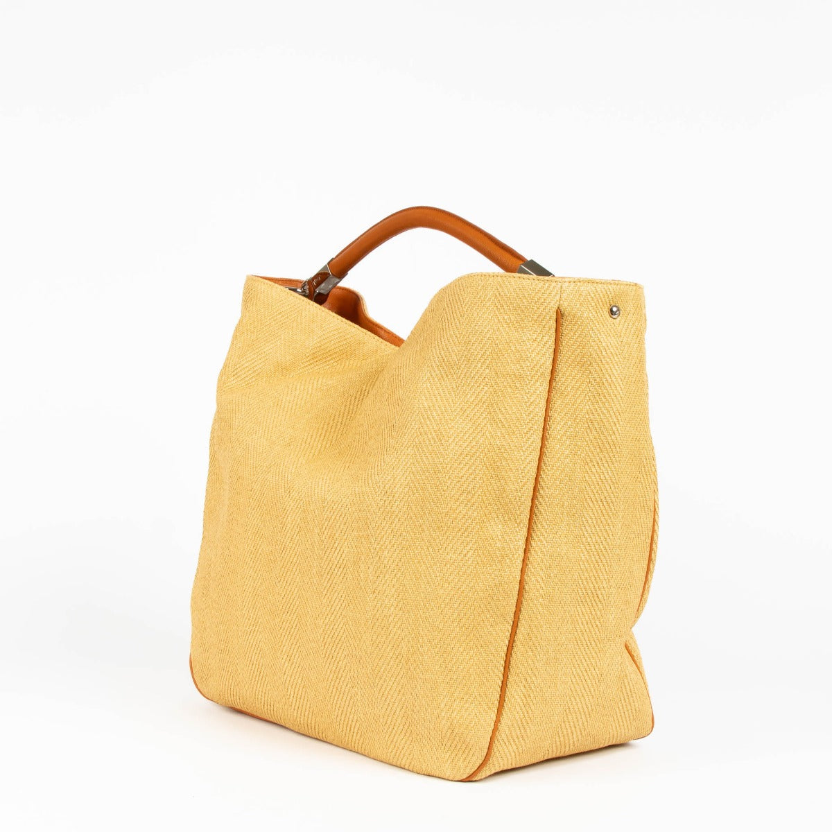 Shop this 100% authentic Saint Laurent Yellow/Brown Fabric And Leather Bag at Labellov.com