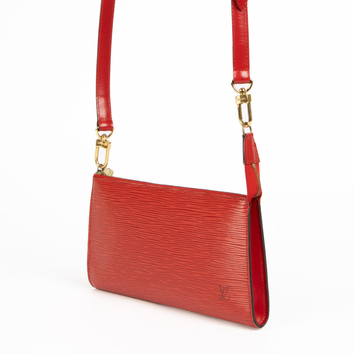 Louis Vuitton Rode Epi Lederen Pochette Accessoires