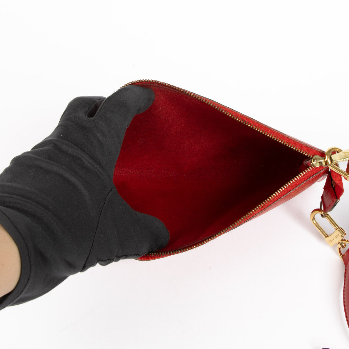 Louis Vuitton Rode Epi Lederen Pochette Accessoires