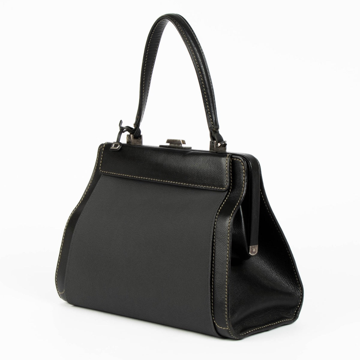 Authentic pre-loved Delvaux Black Illusion Jumping Top Handle Bag on Labellov.com