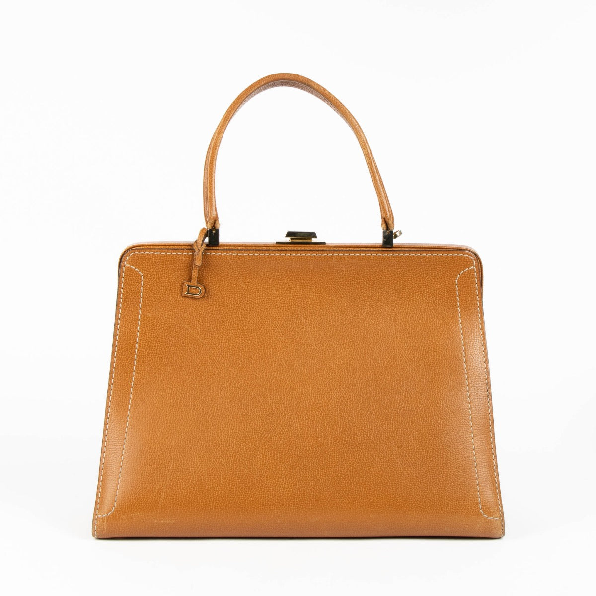 Authentic pre-loved Delvaux Cognac Leather Classicp Top Handle Bag on Labellov.com