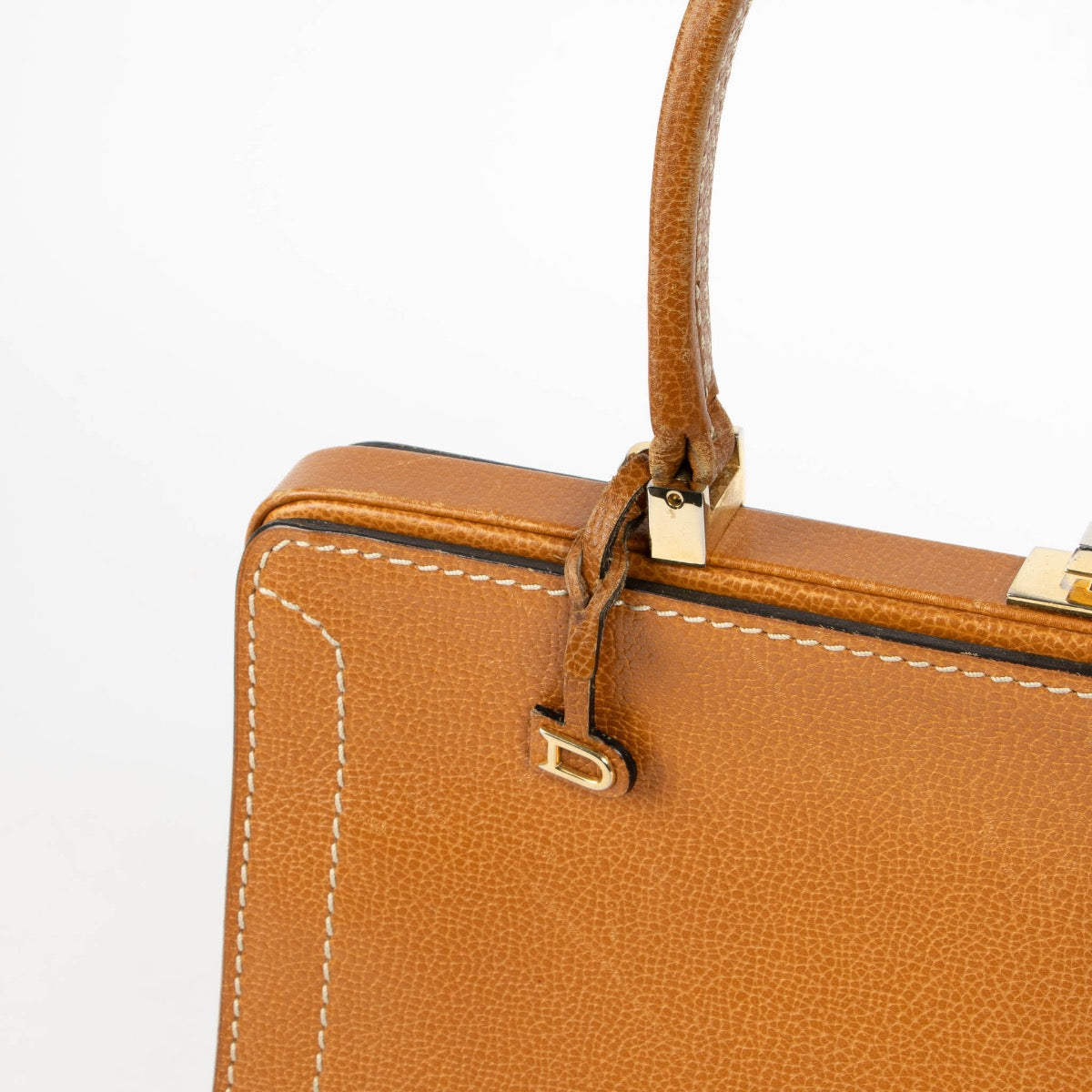Authentic pre-loved Delvaux Cognac Leather Classicp Top Handle Bag on Labellov.com