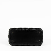 Authentic pre-loved Christian Dior Black Medium Lady Dior Top Handle Bag on Labellov.com