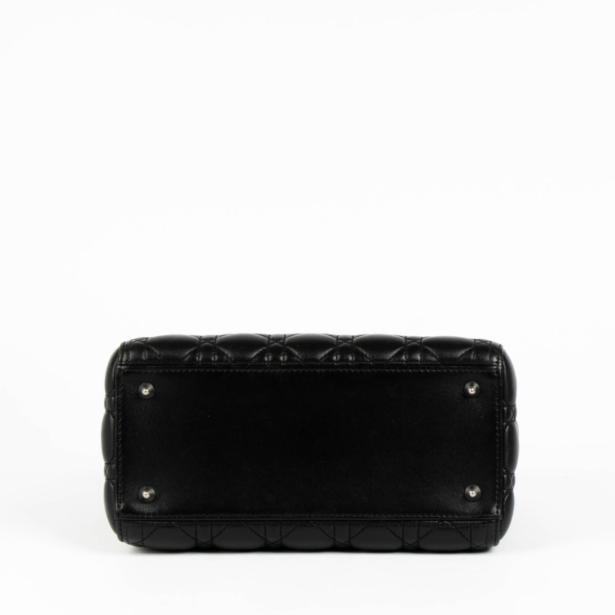 Authentic pre-loved Christian Dior Black Medium Lady Dior Top Handle Bag on Labellov.com