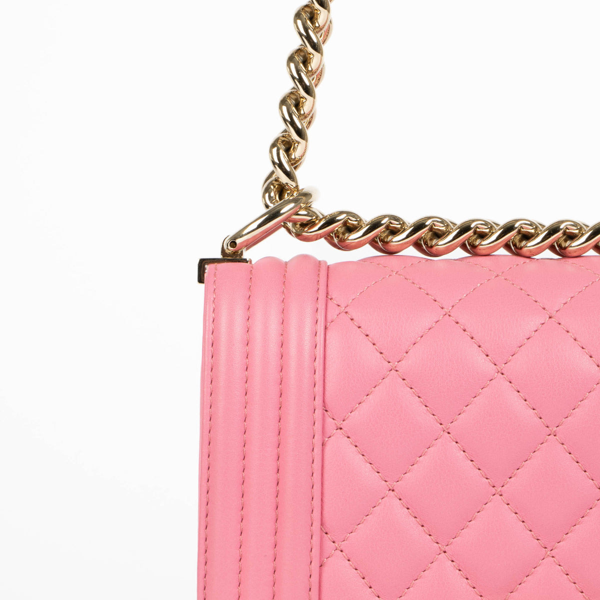 Chanel Pink Calfskin Small Boy Chanel Bag – Labellov