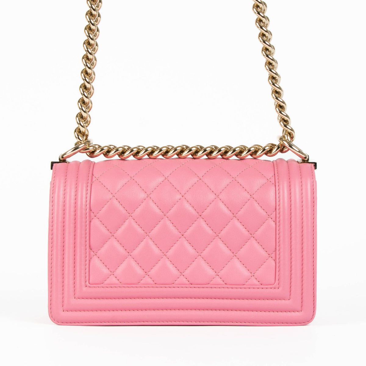 Chanel Pink Calfskin Small Boy Chanel Bag – Labellov