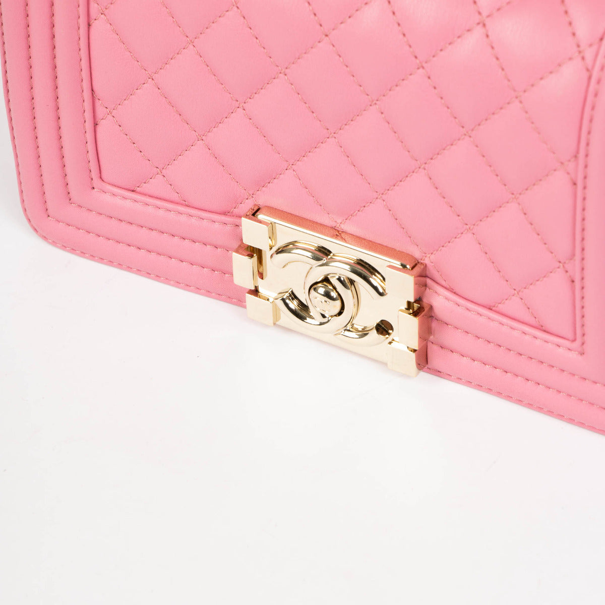 Chanel Pink Calfskin Small Boy Chanel Bag – Labellov