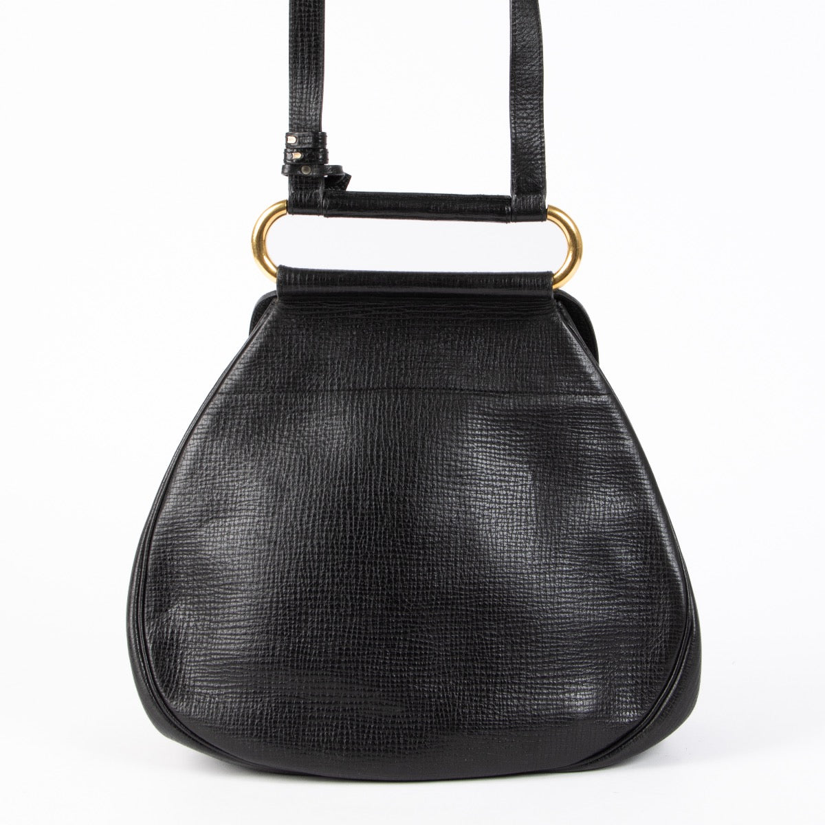 Authentic pre-loved Delvaux Black Leather Cerceau Shoulder Bag on Labellov.com
