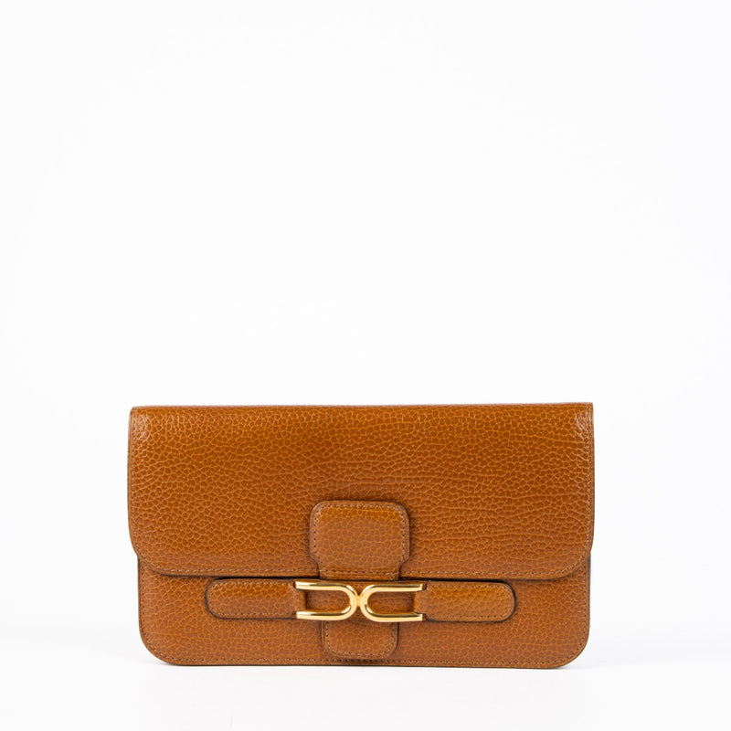 Authentic pre-loved Delvaux Cognac Leather Escudo Wallet on Labellov.com
