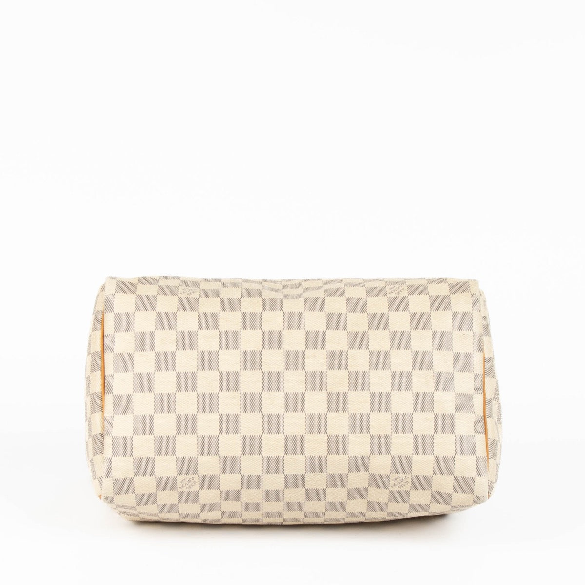 Authentic pre-loved Louis Vuitton White Damier Azur Canvas Speedy 30 Top Handle Bag on Labellov.com