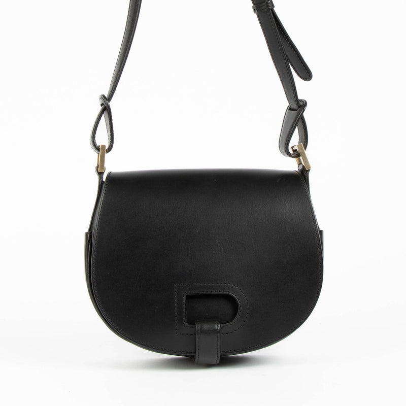 Authentic pre-loved Delvaux Black Leather Kate PM Crossbody Bag on Labellov.com