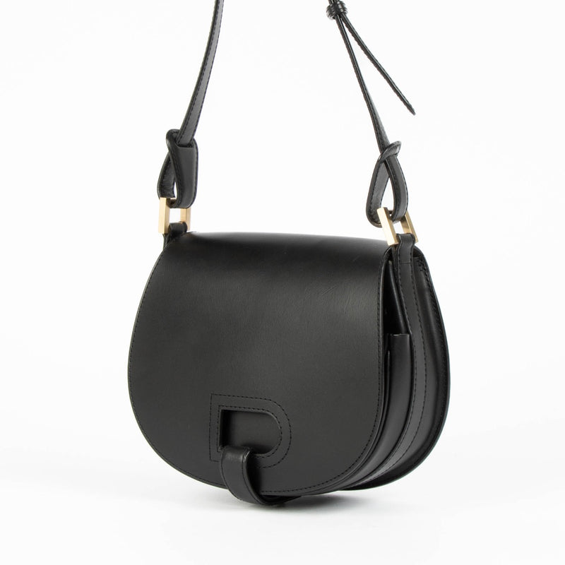 Authentic pre-loved Delvaux Black Leather Kate PM Crossbody Bag on Labellov.com
