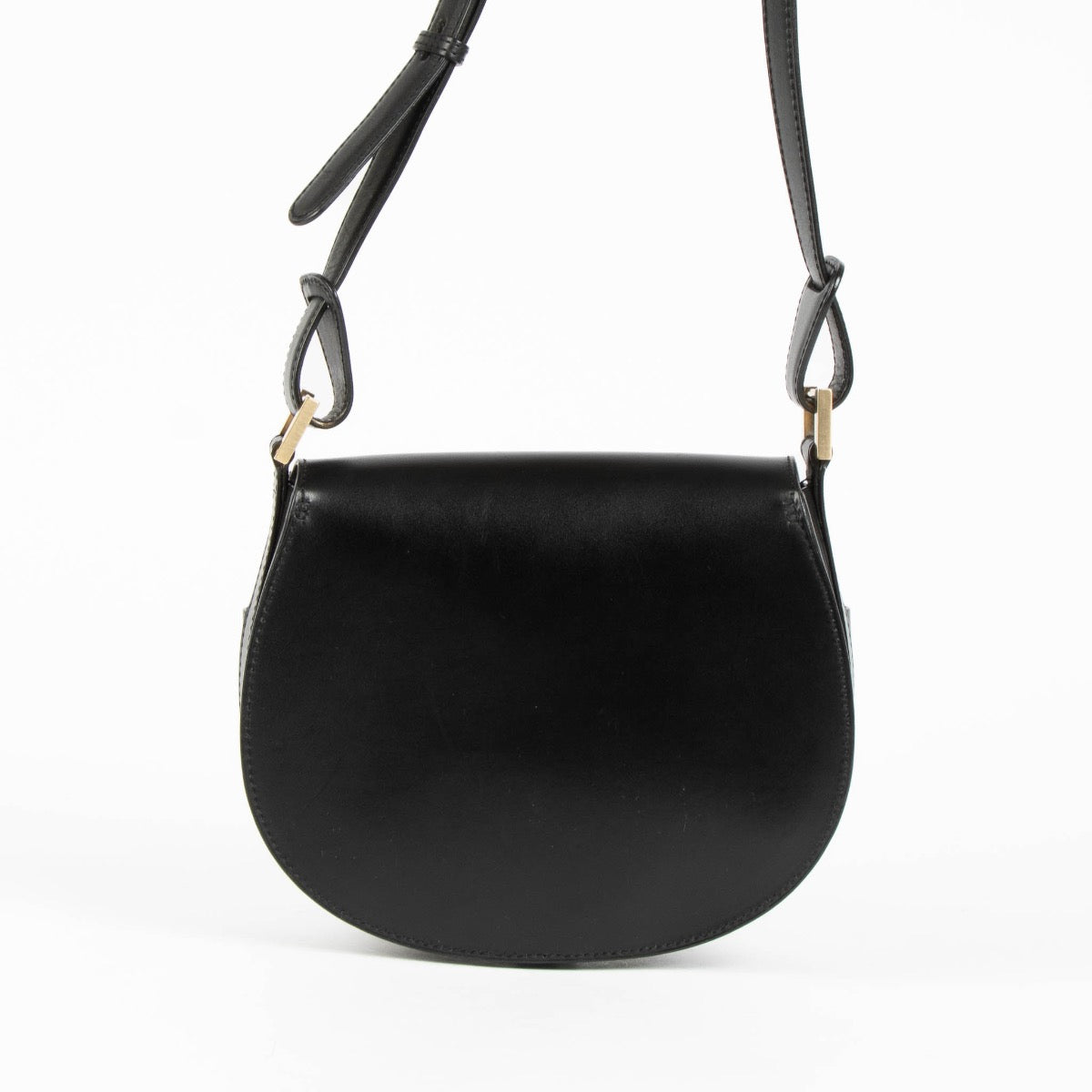 Authentic pre-loved Delvaux Black Leather Kate PM Crossbody Bag on Labellov.com