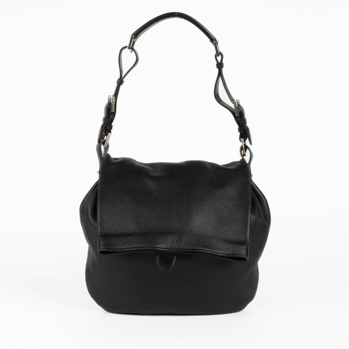 Authentic pre-loved Delvaux Black Leather Ecole Shoulder Bag on Labellov.com