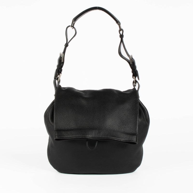 Authentic pre-loved Delvaux Black Leather Ecole Shoulder Bag on Labellov.com